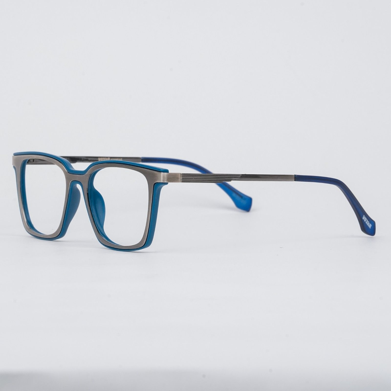Square frame | Turquoise blue and silver